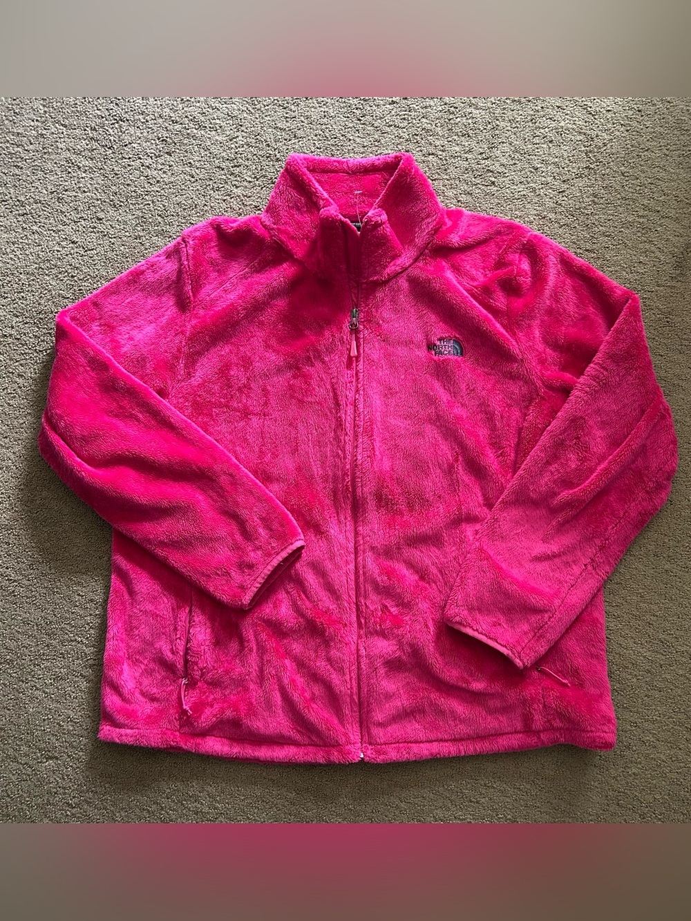North Face Jacket Womens Medium Pink Osito Faux Fur Fleece Fuzy Cozy Soft XXXL
